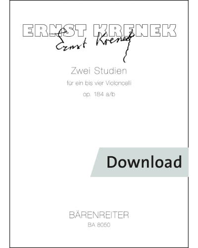 Two Studies for 1-4 Violoncellos op. 184 a/b — 克热内克