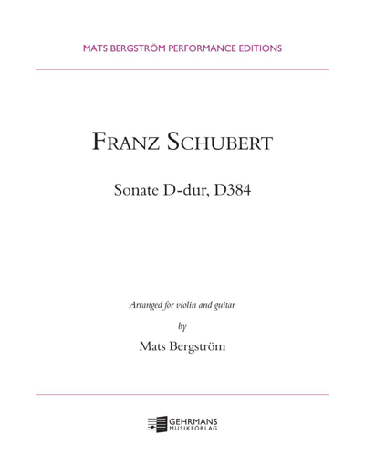 Sonata in D major, D. 384 — Franz Schubert