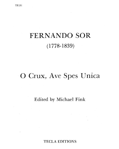 O Crux, ave spes unica — 费尔南多·索尔