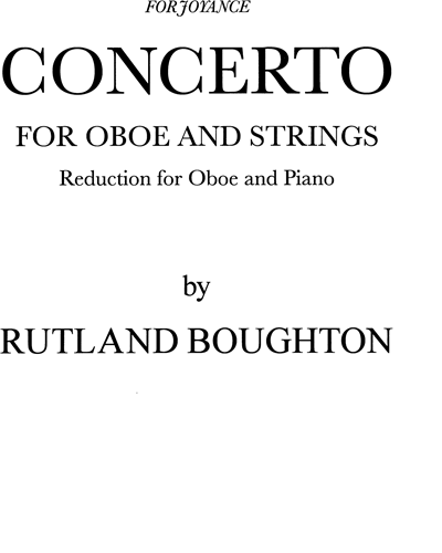 Oboe Concerto No. 1 — Rutland Boughton