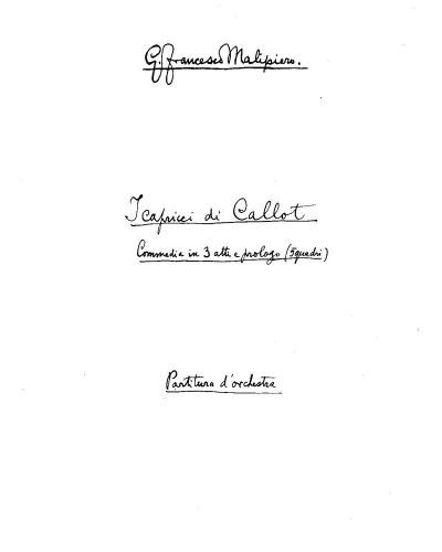 I capricci di Callot — 马利皮耶罗