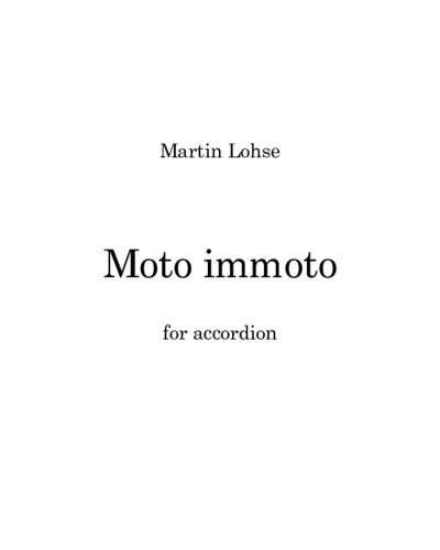 Moto immoto — Martin Lohse