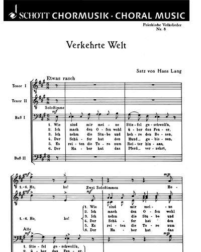 Fränkische Volkslieder — Hans Lang