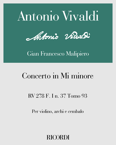 Concerto in E minor, RV 278, F. I no. 37, Tomo 93 — 维瓦尔第