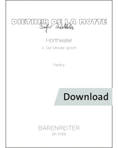 Hörtheater 4: Der Minister spricht — Diether de la Motte
