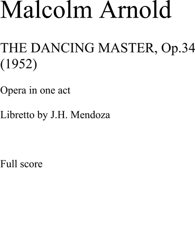 The Dancing Master, op. 34 — 马尔科姆·阿诺德