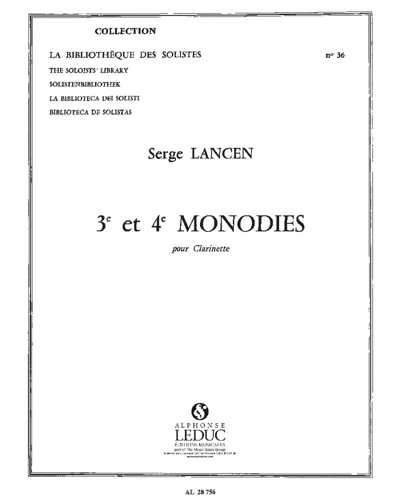 Third and Fourth Monodies — Serge Lancen