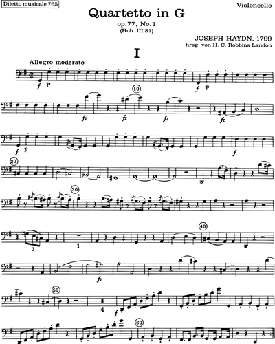 String Quartet in G major, op. 77/1 — 海顿