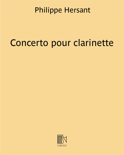 Concerto for Clarinet — Philippe Hersant