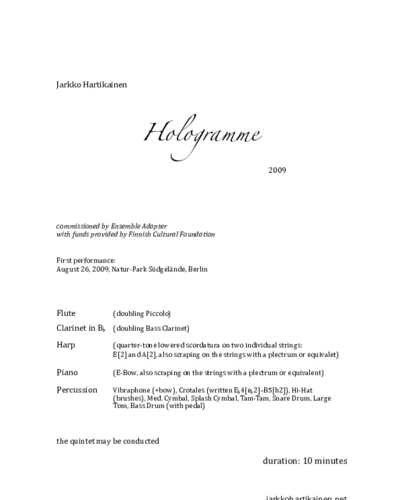 Hologramme — Jarkko Hartikainen