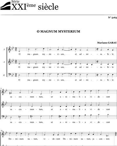 O Magnum Mysterium - Garau — Mariano Garau