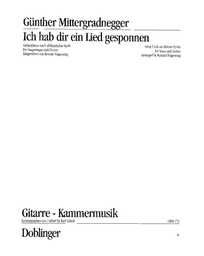 I spun a Song for you — Günther Mittergradnegger