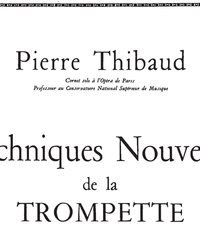 Technique Nouvelle De La Trompette — Pierre Thibaud