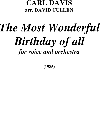 The Most Wonderful Birthday of All — Carl Davis