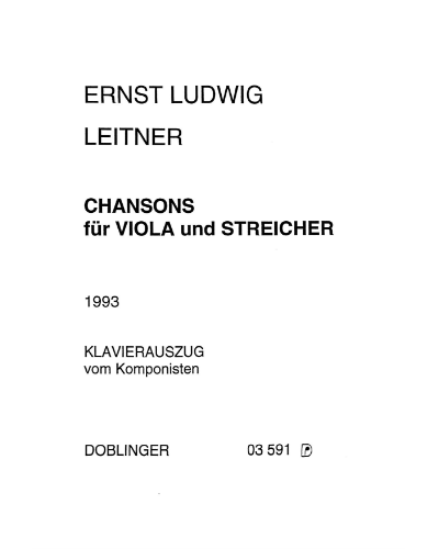 Chansons — Ernst Ludwig Leitner