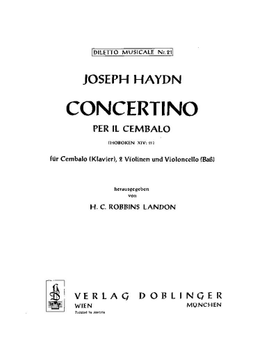 Concertino for Harpsichord in C major, Hob. XIV:11 — 海顿
