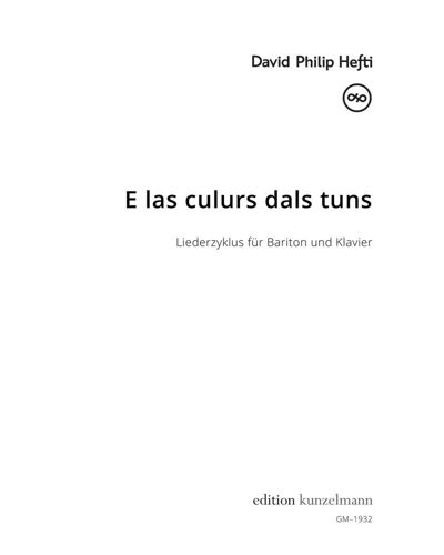 E las culurs dals tuns — David Philip Hefti