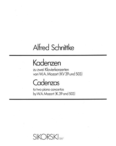 Cadenzas for Two Piano Concertos by W. A. Mozart (K. 39 & K. 503) — 施尼特凯