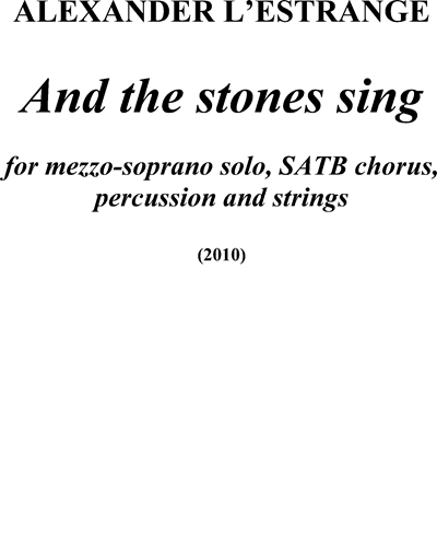And The Stones Sing — Alexander L’Estrange