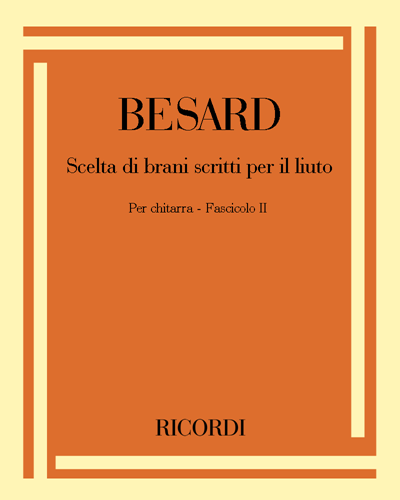 Scelta di brani scritti per il liuto — Jean-Baptiste Besard