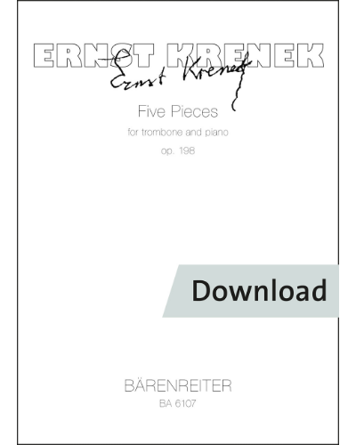 Five Pieces for trombone and piano op. 198 — 克热内克