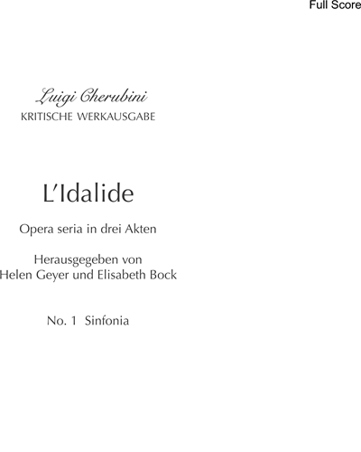 L'Idalide. Sinfonia (No. 1) — 凯鲁比尼
