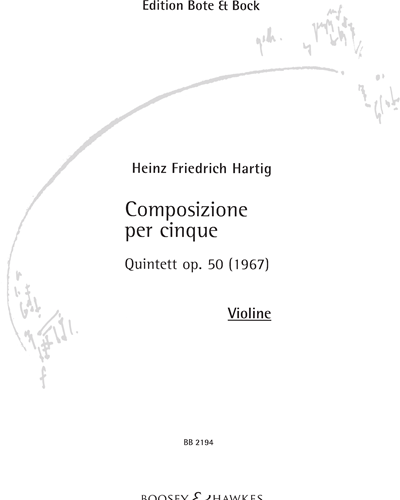 Composizione per cinque, op. 50 — Heinz Friedrich Hartig