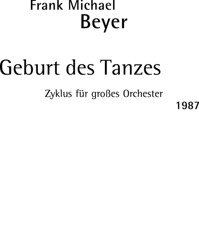 Geburt des Tanzes — Frank Michael Beyer