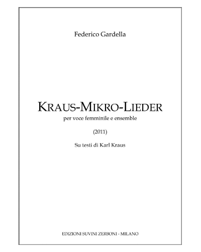 Kraus-mikro-lieder — Federico Gardella