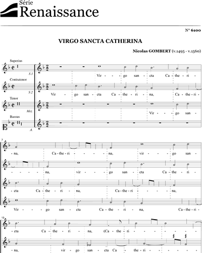 Virgo Sancta Catherina — Nicolas Gombert