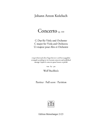 Viola Concerto in C Major, op. 110 — Johann Anton Kozeluch