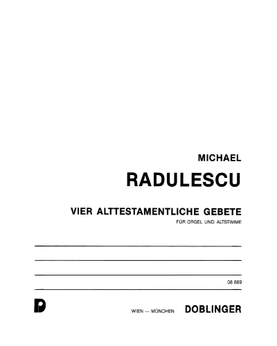 Four Old Testament Prayers — Michael Radulescu