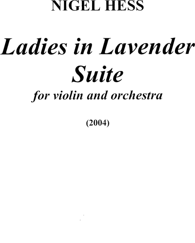 Ladies In Lavender Suite — Nigel Hess