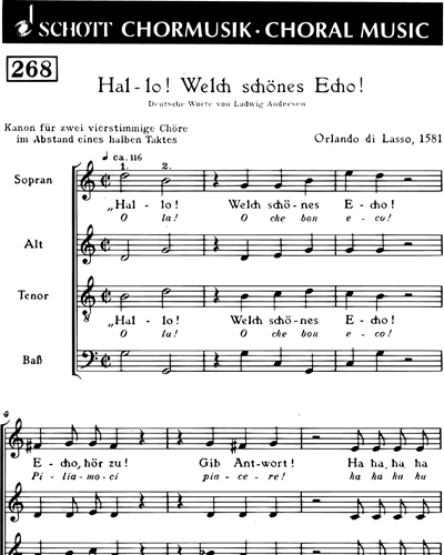 Hallo! Welch schönes Echo! — 拉索