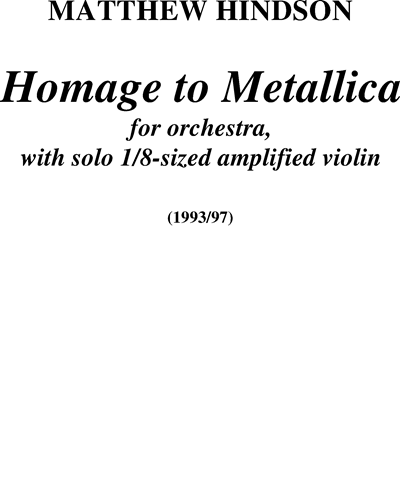 Homage to Metallica — Matthew Hindson
