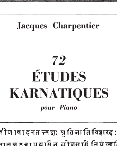 72 Études Karnatiques 3e Cycle — Jacques Charpentier