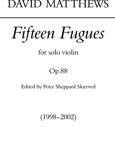 Fifteen Fugues — David Matthews