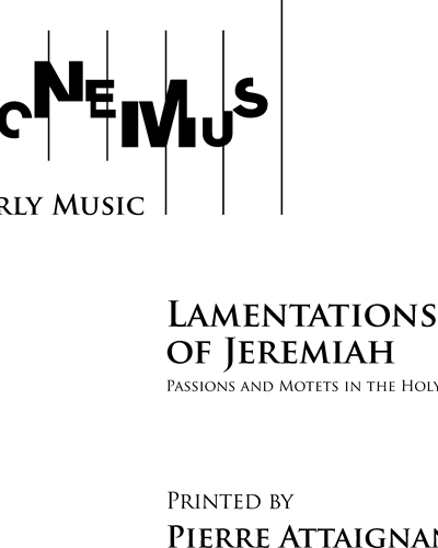 Lamentations of Jeremiah — Pierre Attaignant