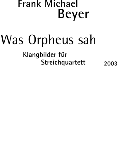 Was Orpheus sah — Frank Michael Beyer