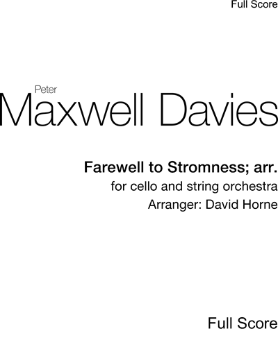 Farewell to Stromness (Arrangement) — 马克斯韦尔·戴维斯