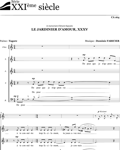 Le jardinier d'amour, XXXV — Dominic Faricier