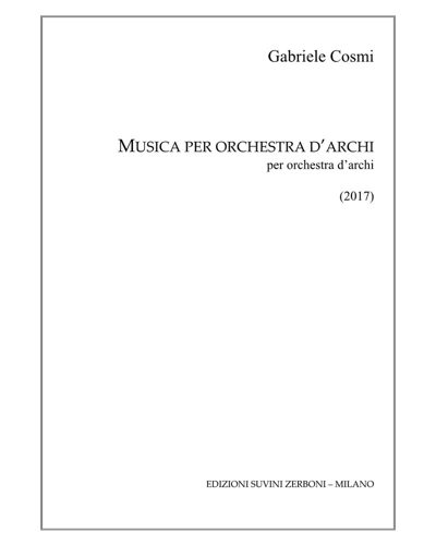 Musica per orchestra d'archi — Gabriele Cosmi