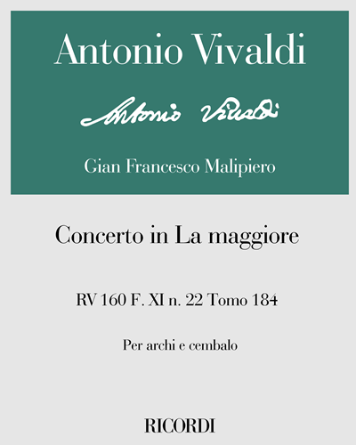 Concerto in A major, RV 160, F. XI No. 22, Tomo 184 — Antonio Vivaldi