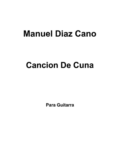 Cancion de cuna — Manuel Diaz Cano