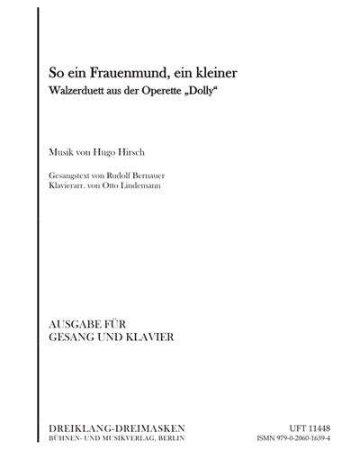 So ein Frauenmund, ein kleiner — Hugo Hirsch