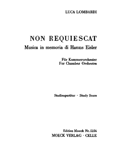 Non requiescat — Luca Lombardi