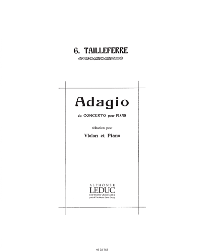 Adagio de Concerto pour Piano (Transcription for Violin and Piano) — 塔耶费尔
