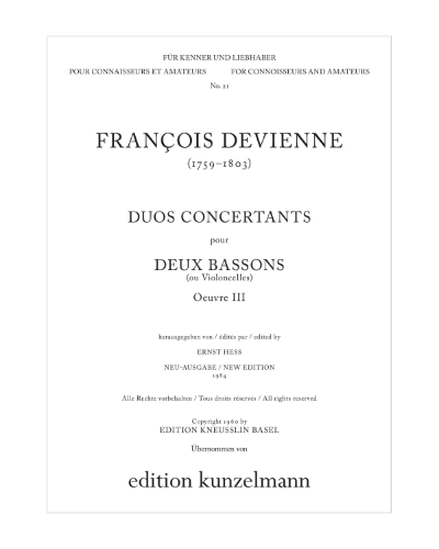 Duos for Two Bassoons, op. 3 — François Devienne