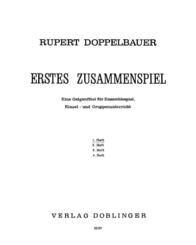 Erstes Zusammenspiel, Book 1 — Rupert Doppelbauer