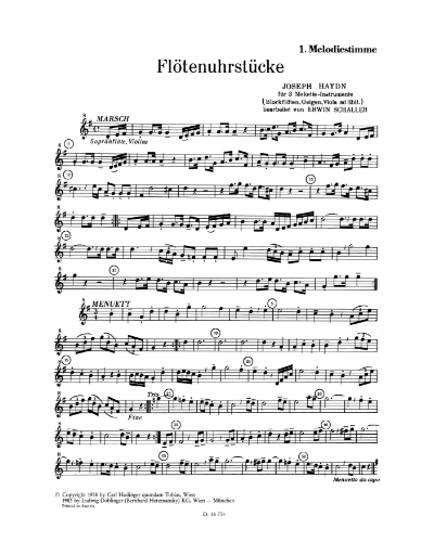 Flötenuhrstücke — Joseph Haydn